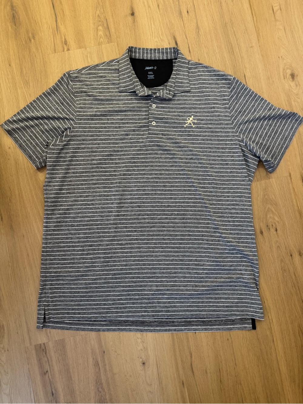 johnnie-O Men's Heather Gray Striped Polo